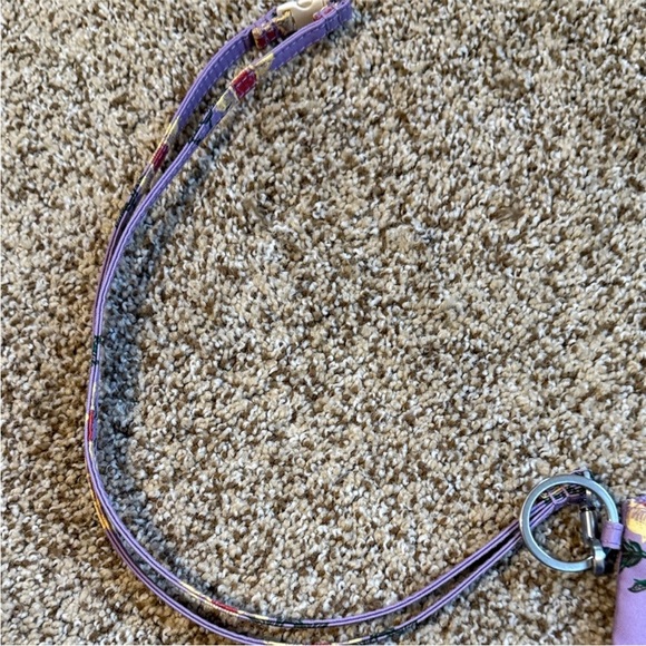 Vera Bradley Purple Zipper Pouch with lanyard - Picture 3 of 8